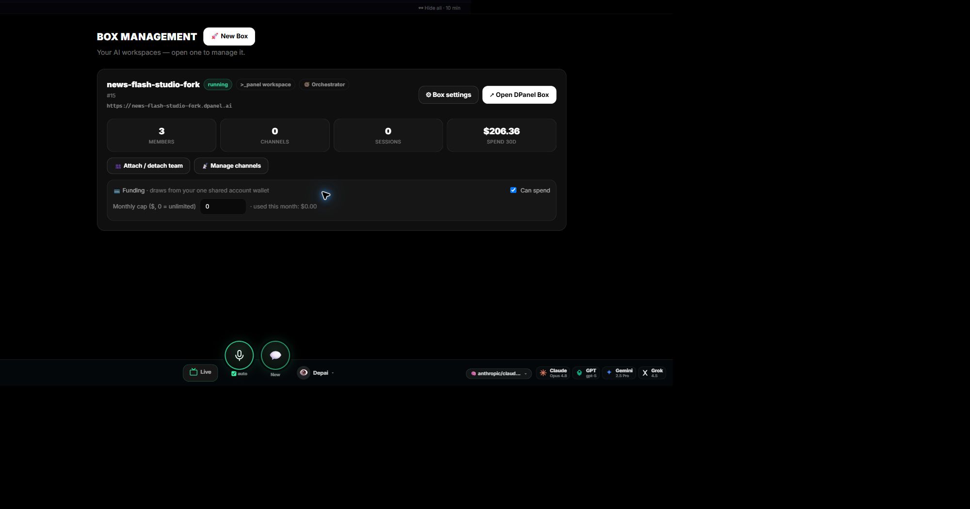 Manage DPanel Boxes in DPanel