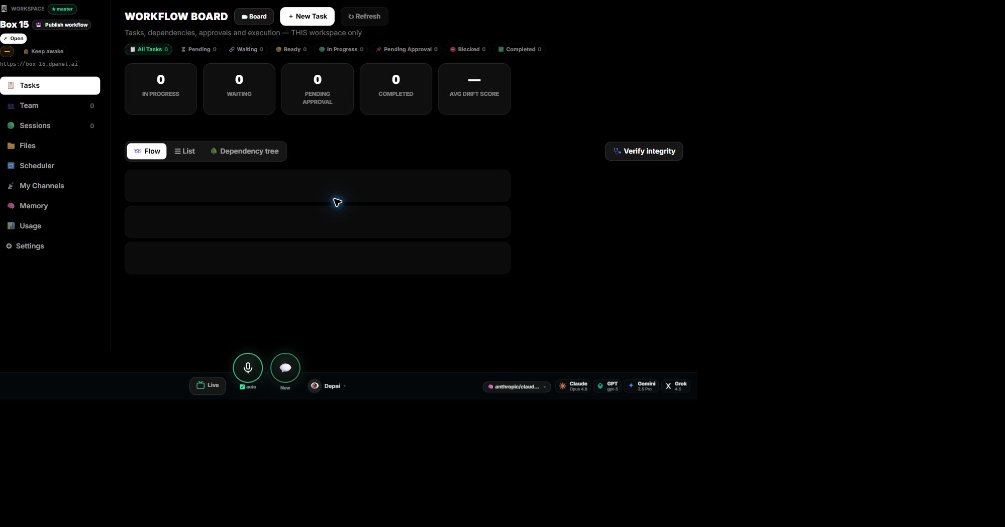 Use Workspaces to Follow Tasks and Productions in DPanel